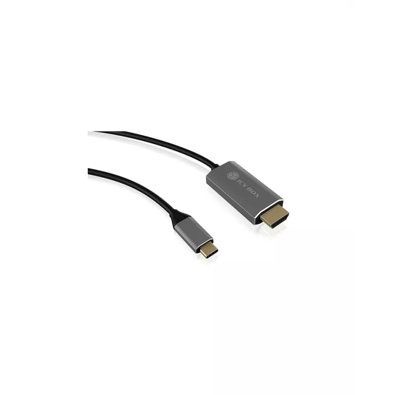 Icy Box IB-CB020-C cavo da USB Type-C a HDMI, 1,8 m, 4K 60 Hz, nero/argento