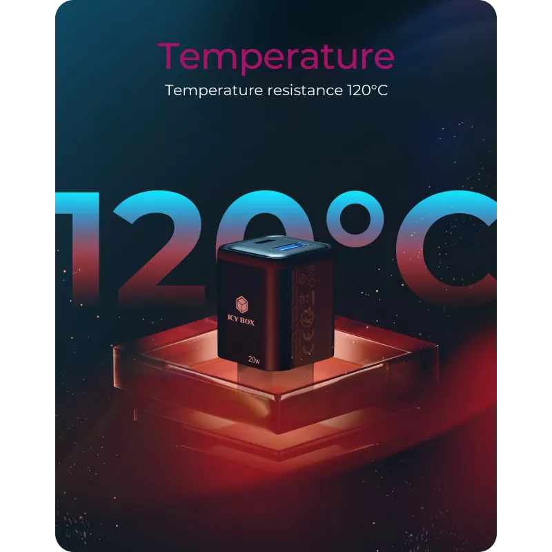 ICY BOX IB-PS1020-PD Universale nero caricabatterie rapido AC per interni