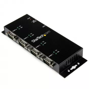 StarTech.com Hub adattatore da 4 porte USB a DB9 RS232 seriale – Montaggio industriale su guida DIN e a parete