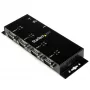 StarTech.com Hub adattatore da 4 porte USB a DB9 RS232 seriale – Montaggio industriale su guida DIN e a parete