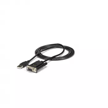 StarTech.com Adattatore da 6ft (1,8m) da 1 porta USB a seriale RS232, cavo adattatore seriale FTDI DB9 DCE, null modem, USB 2.0 - TAA