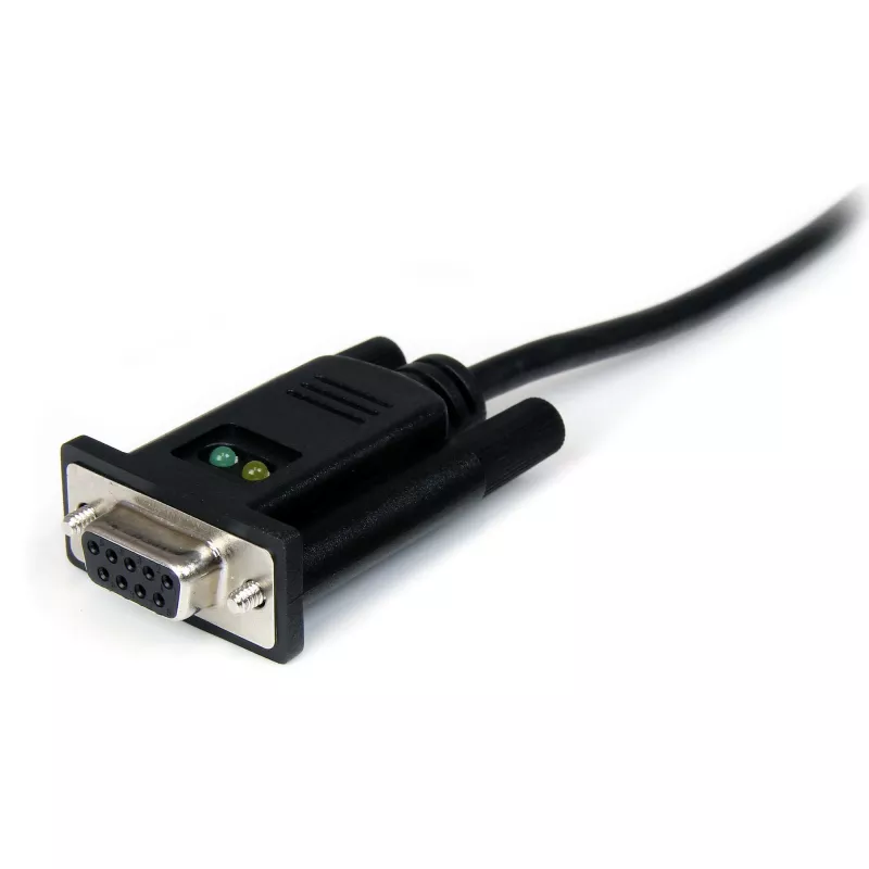 StarTech.com ICUSB232FTN cavo adattatore da USB a seriale null modem RS232 DB9 DCE a 1 porta, FTDI, USB 2.0, nero