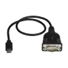 StarTech.com Cavo adattatore da USB-C a seriale con mantenimento porta COM – 40 cm cavo convertitore da USB Type-C a RS232 (DB9) seriale – Per PLC, scanner, stampanti – Windows/Mac/Linux