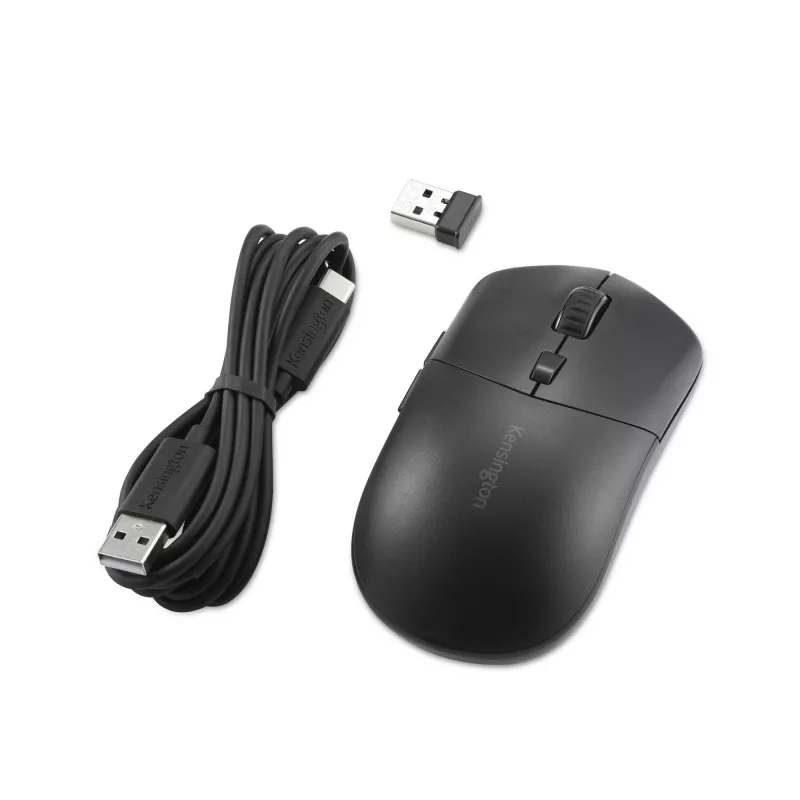 Kensington MY430 EQ mouse ricaricabile, ambidestro, ottico, RF wireless + Bluetooth, 2400 DPI, nero