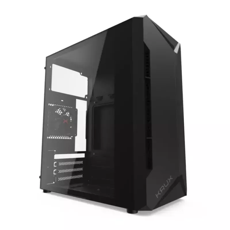 Case PC KRUX Astro Cube nero — chassis Cube, supporta Micro ATX/Mini-ITX, 1 alloggiamento 3,5 inch + 2 da 2,5 inch, finestra laterale, alimentatore max 28 cm, altezza massima dissipatore 136 mm