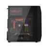 Case PC KRUX Astro Cube nero — chassis Cube, supporta Micro ATX/Mini-ITX, 1 alloggiamento 3,5 inch + 2 da 2,5 inch, finestra laterale, alimentatore max 28 cm, altezza massima dissipatore 136 mm
