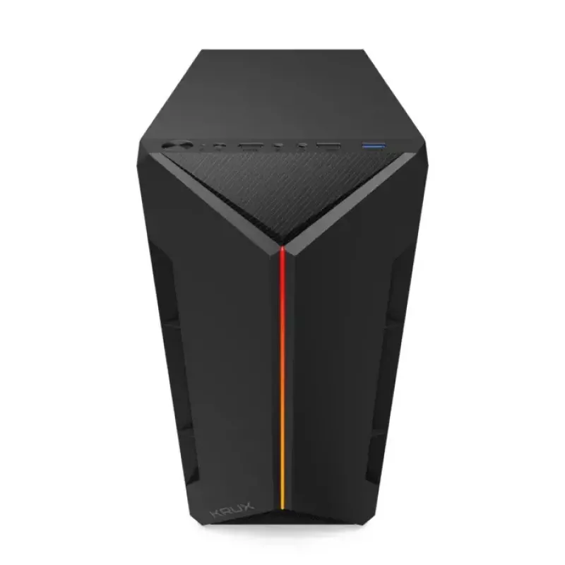Case PC KRUX Astro Cube nero — chassis Cube, supporta Micro ATX/Mini-ITX, 1 alloggiamento 3,5 inch + 2 da 2,5 inch, finestra laterale, alimentatore max 28 cm, altezza massima dissipatore 136 mm