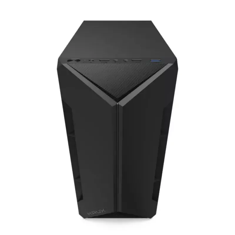 Case PC KRUX Astro Cube nero — chassis Cube, supporta Micro ATX/Mini-ITX, 1 alloggiamento 3,5 inch + 2 da 2,5 inch, finestra laterale, alimentatore max 28 cm, altezza massima dissipatore 136 mm
