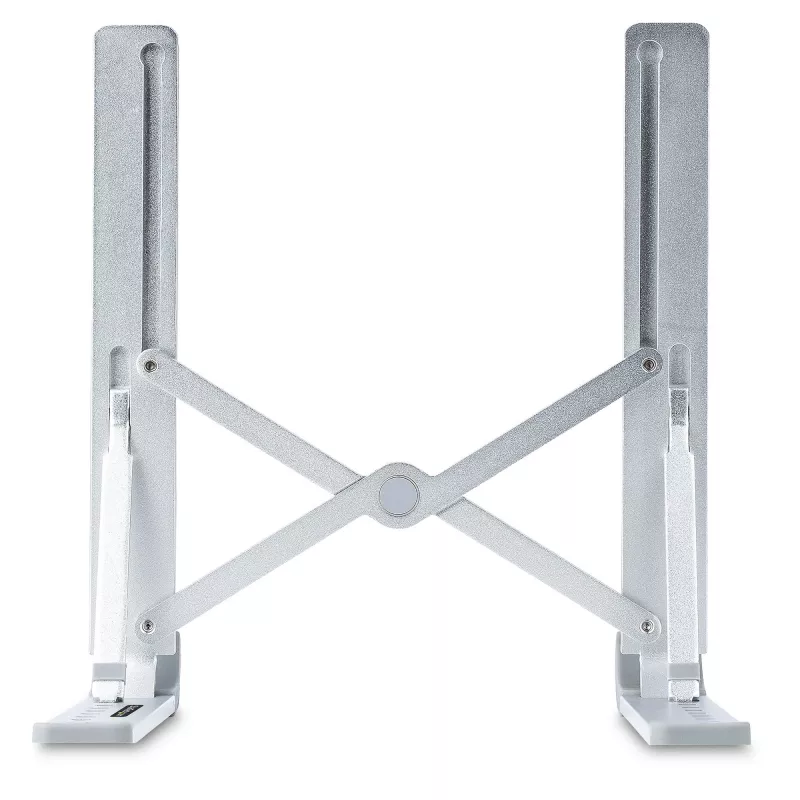 StarTech.com supporto pieghevole per laptop, supporto portatile ergonomico regolabile in altezza, struttura in alluminio ventilata supporta 10 kg, inclinabile/rialzato/angolato per laptop/tablet, design pieghevole