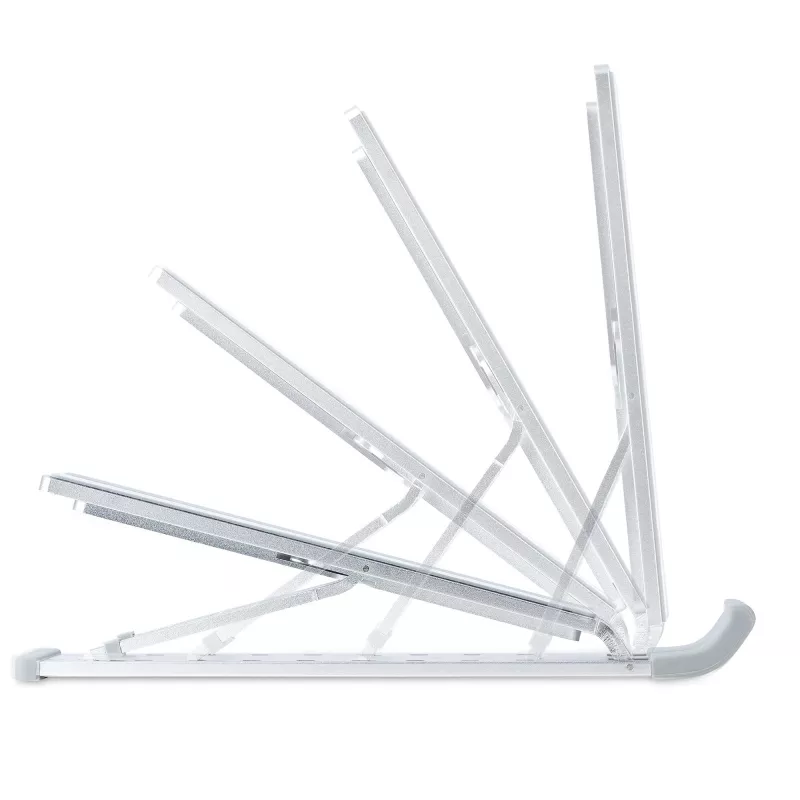 StarTech.com supporto pieghevole per laptop, supporto portatile ergonomico regolabile in altezza, struttura in alluminio ventilata supporta 10 kg, inclinabile/rialzato/angolato per laptop/tablet, design pieghevole