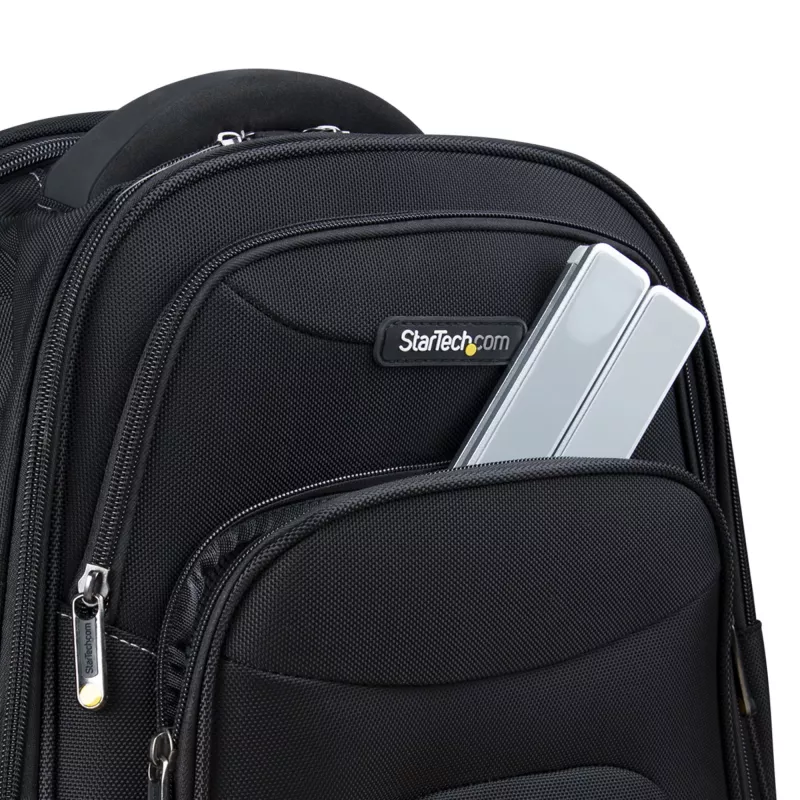 StarTech.com supporto pieghevole per laptop, supporto portatile ergonomico regolabile in altezza, struttura in alluminio ventilata supporta 10 kg, inclinabile/rialzato/angolato per laptop/tablet, design pieghevole