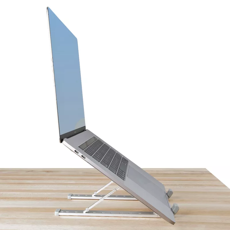 StarTech.com supporto pieghevole per laptop, supporto portatile ergonomico regolabile in altezza, struttura in alluminio ventilata supporta 10 kg, inclinabile/rialzato/angolato per laptop/tablet, design pieghevole