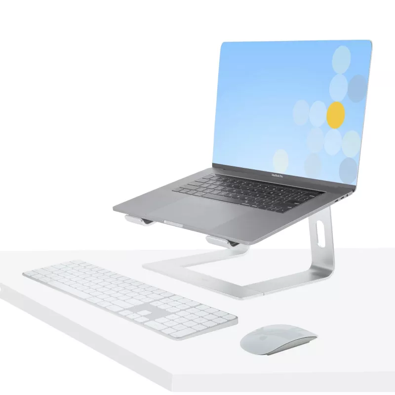 StarTech.com supporto per laptop da scrivania, supporta 5 kg/11 lb, alluminio, argento, rialzo ergonomico per laptop, supporto portatile per laptop, supporto per computer per MacBook Air/Pro, Dell XPS, Lenovo
