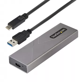 StarTech.com case USB-C 10 Gbit/s per M.2 NVMe o M.2 SATA SSD – case esterno in alluminio senza attrezzi per M.2 PCIe/SATA NGFF SSD – cavo host USB Type-C e Type-A – supporta 2230/2242/2260/2280