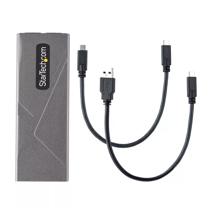 StarTech.com case USB-C 10 Gbit/s per M.2 NVMe o M.2 SATA SSD – case esterno in alluminio senza attrezzi per M.2 PCIe/SATA NGFF SSD – cavo host USB Type-C e Type-A – supporta 2230/2242/2260/2280