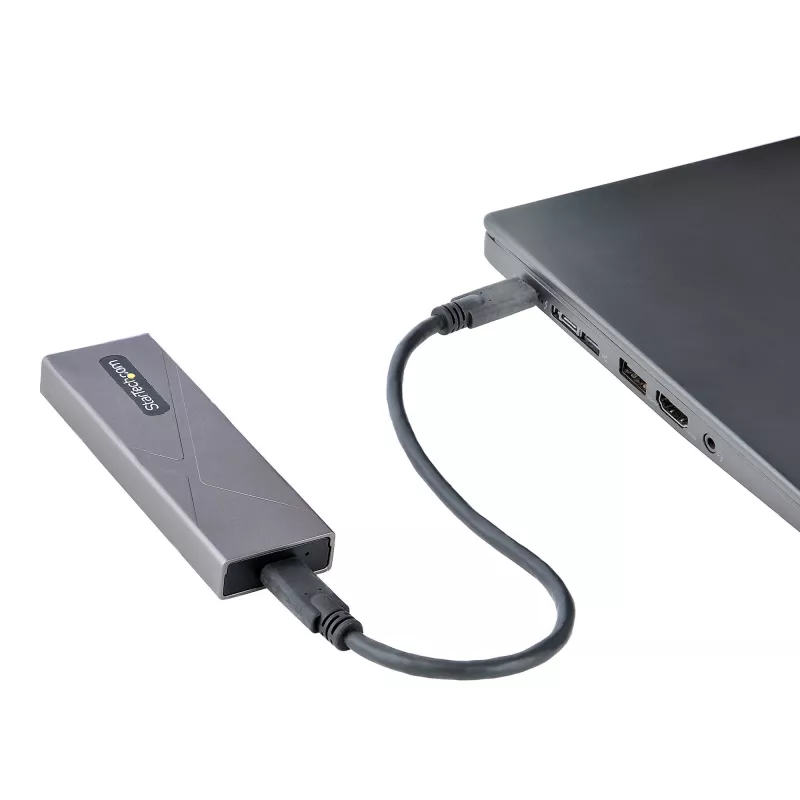 StarTech.com case USB-C 10 Gbit/s per M.2 NVMe o M.2 SATA SSD – case esterno in alluminio senza attrezzi per M.2 PCIe/SATA NGFF SSD – cavo host USB Type-C e Type-A – supporta 2230/2242/2260/2280