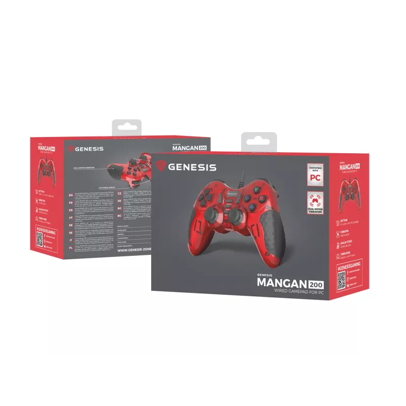 GENESIS MANGAN 200 rosso USB 2.0 gamepad analogico / digitale PC
