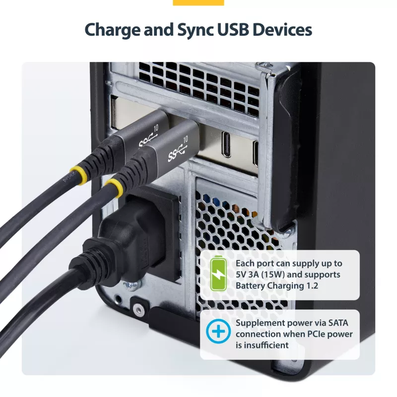 StarTech.com Scheda PCIe USB Type-C a 4 porte, USB 3.2 10Gbps, scheda di espansione USB-C PCI Express, 4 controller USB indipendenti, Windows/Linux/macOS, conforme TAA