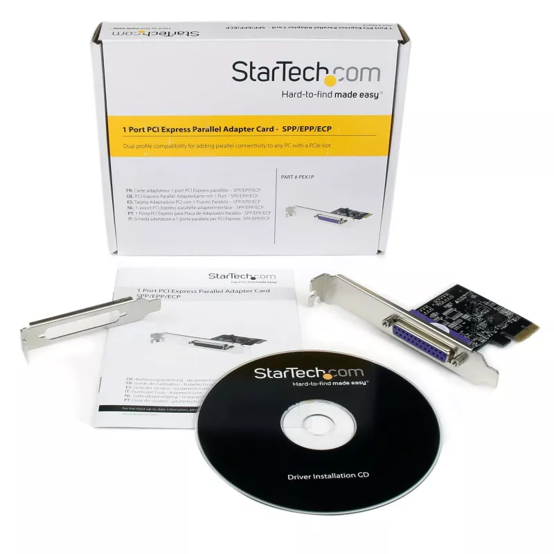 StarTech.com Scheda PCIe parallela a 1 porta - Scheda adattatore da PCI Express a parallela DB25 - Scheda di espansione desktop controller LPT per stampanti, scanner e plotter - SPP/ECP - Standard/Low Profile