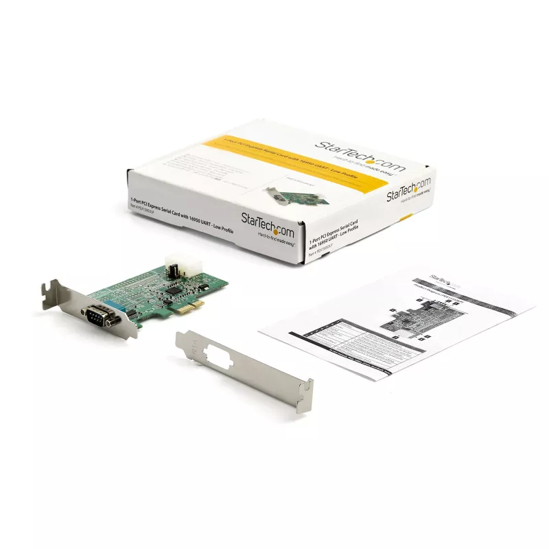 StarTech.com Adattatore seriale RS232 PCI Express a 1 porta - Controller host seriale PCIe RS232 - Da PCIe a seriale DB9 - UART 16950 - Scheda di espansione low profile - Windows e Linux