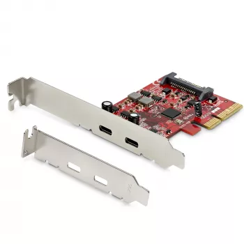 StarTech.com Scheda PCIe USB 3.2 Gen 2 a 2 porte, scheda controller USB-C 10Gbps SuperSpeed PCI Express 3.0 x4, scheda adattatore USB Type-C, solo dati, Windows/macOS/Linux, TAA