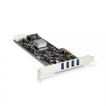 StarTech.com Scheda PCIe USB 3.0 a 4 porte con 4 canali dedicati da 5 Gbit/s (USB 3.1 Gen 1) – UASP – Alimentazione SATA/LP4 – Scheda adattatore PCI Express