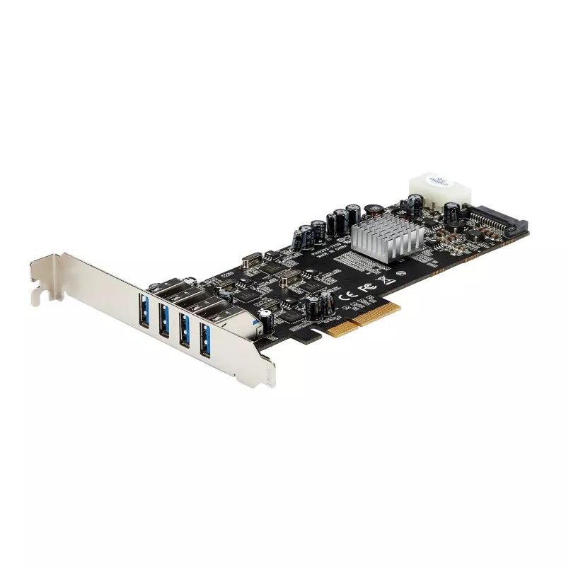Scheda PCIe StarTech.com con 4 porte USB 3.0 e 4 canali dedicati da 5 Gbps (USB 3.1 Gen 1) – UASP – alimentazione SATA / LP4 – scheda adattatore PCI Express