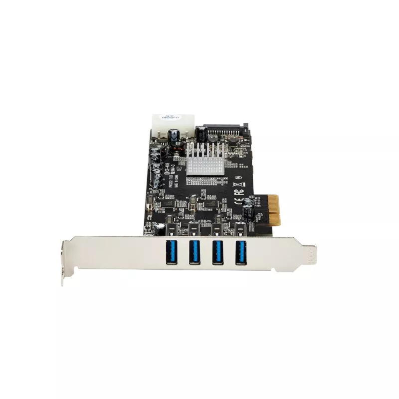 Scheda PCIe StarTech.com con 4 porte USB 3.0 e 4 canali dedicati da 5 Gbps (USB 3.1 Gen 1) – UASP – alimentazione SATA / LP4 – scheda adattatore PCI Express