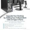 Scheda PCIe StarTech.com con 4 porte USB 3.0 e 4 canali dedicati da 5 Gbps (USB 3.1 Gen 1) – UASP – alimentazione SATA / LP4 – scheda adattatore PCI Express