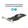 Scheda PCIe StarTech.com con 4 porte USB 3.0 e 4 canali dedicati da 5 Gbps (USB 3.1 Gen 1) – UASP – alimentazione SATA / LP4 – scheda adattatore PCI Express