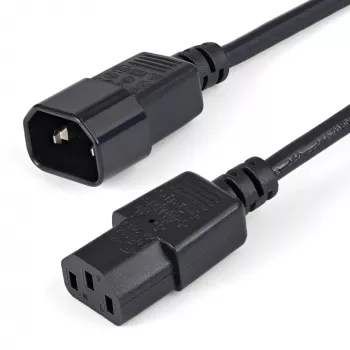 StarTech.com Cavo di prolunga elettrica 1m, C14 a C13, 10A 125V, 18AWG, cavo di prolunga per computer, prolunga cavo AC da IEC-320-C14 a IEC-320-C13 per alimentatori, certificato UL