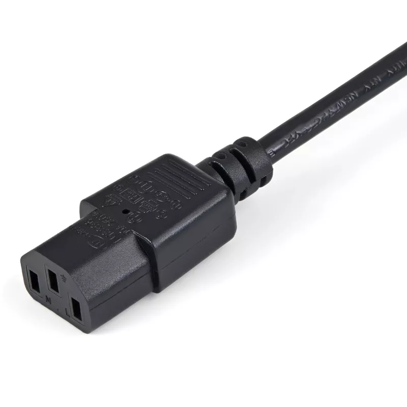 StarTech.com Cavo di prolunga elettrica 1m, C14 a C13, 10A 125V, 18AWG, cavo di prolunga per computer, prolunga cavo AC da IEC-320-C14 a IEC-320-C13 per alimentatori, certificato UL