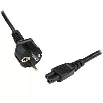 StarTech.com Cavo di alimentazione per laptop 1m, da Schuko EU a C5, 2,5 A, 250 V, 18AWG, cavo AC di ricambio per notebook/laptop, cavo per alimentatore, cavo di ricarica laptop, cavo di alimentazione a trifoglio/mickey mouse