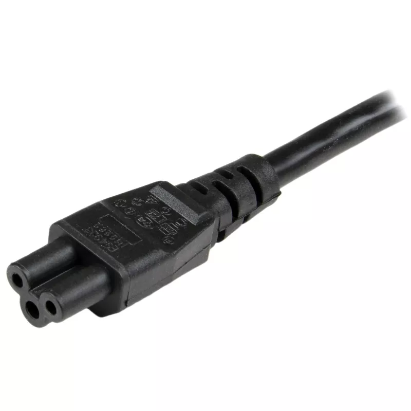 StarTech.com Cavo di alimentazione per laptop 1m, da Schuko EU a C5, 2,5 A, 250 V, 18AWG, cavo AC di ricambio per notebook/laptop, cavo per alimentatore, cavo di ricarica laptop, cavo di alimentazione a trifoglio/mickey mouse