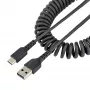 StarTech.com Cavo di ricarica USB-A a C 1m, cavo a spirale, heavy duty, ricarica rapida e sincronizzazione, cavo USB 2.0 A a USB Type-C di alta qualità, fibra aramidica robusta, cavo USB maschio-maschio durevole