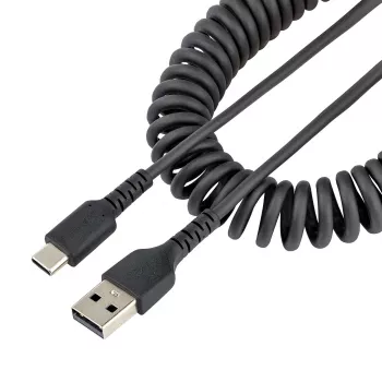 StarTech.com Cavo di ricarica USB-A a C 50cm (20in), cavo a spirale heavy duty ricarica rapida e sincronizzazione, cavo USB 2.0 A a USB Type-C di alta qualità, fibra aramidica robusta, cavo USB maschio-maschio durevole