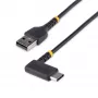 StarTech.com cavo di ricarica USB-A a USB-C da 1 m, angolare – cavo di ricarica rapida robusto – nero, USB 2.0 A a Type-C – fibra aramidica resistente – 3A – cavo di ricarica USB