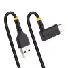 StarTech.com Cavo di ricarica USB-A a C 1ft (30cm), ad angolo – cavo USB-C di ricarica rapida robusto – nero USB 2.0 A a Type-C – fibra aramidica resistente – 3A – cavo di ricarica USB