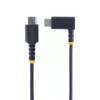 StarTech.com Cavo di ricarica USB-C da 30 cm con angolo retto – 60W PD 3A – cavo USB-C robusto per ricarica rapida – nero USB 2.0 Type-C – rinforzato con fibra aramidica – cavo di ricarica USB