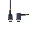 StarTech.com Cavo di ricarica USB-C da 30 cm con angolo retto – 60W PD 3A – cavo USB-C robusto per ricarica rapida – nero USB 2.0 Type-C – rinforzato con fibra aramidica – cavo di ricarica USB