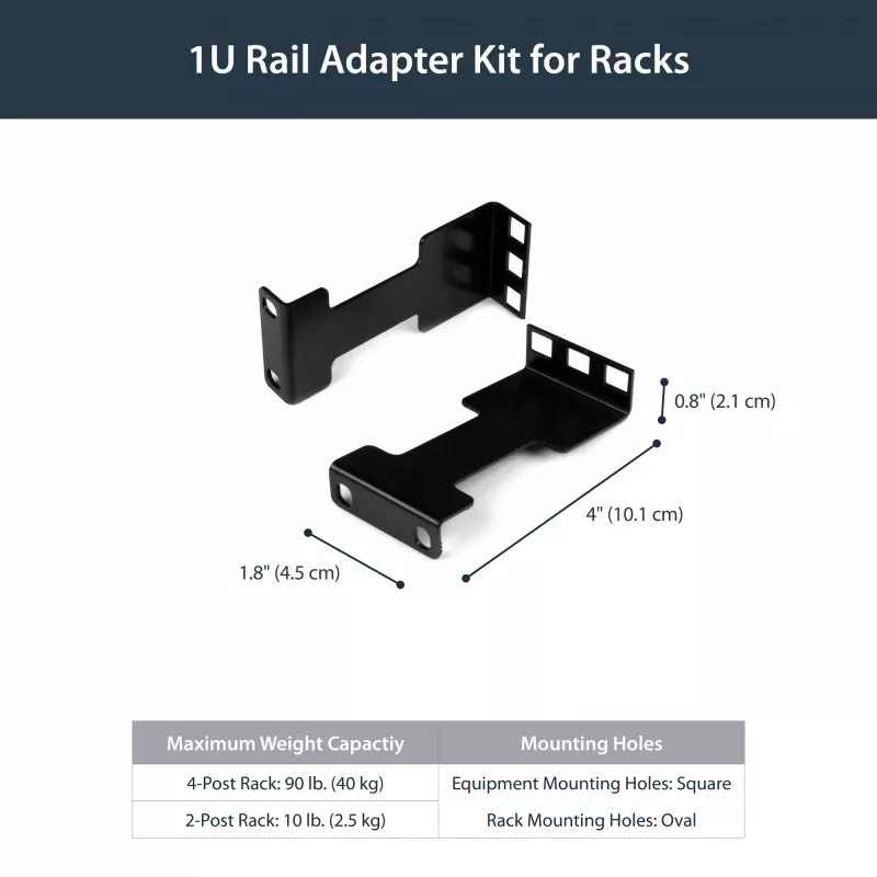 StarTech.com Kit adattatore profondità guide per rack server - 1U
