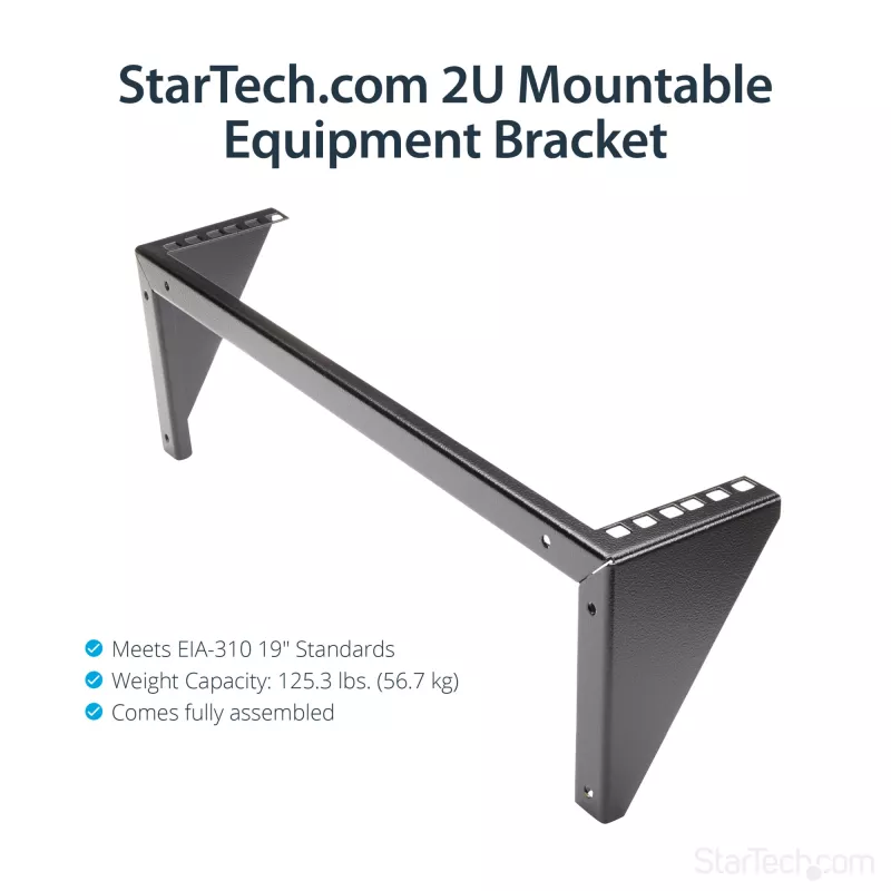 StarTech.com Supporto verticale da parete 2U 19 pollici per dispositivi in acciaio