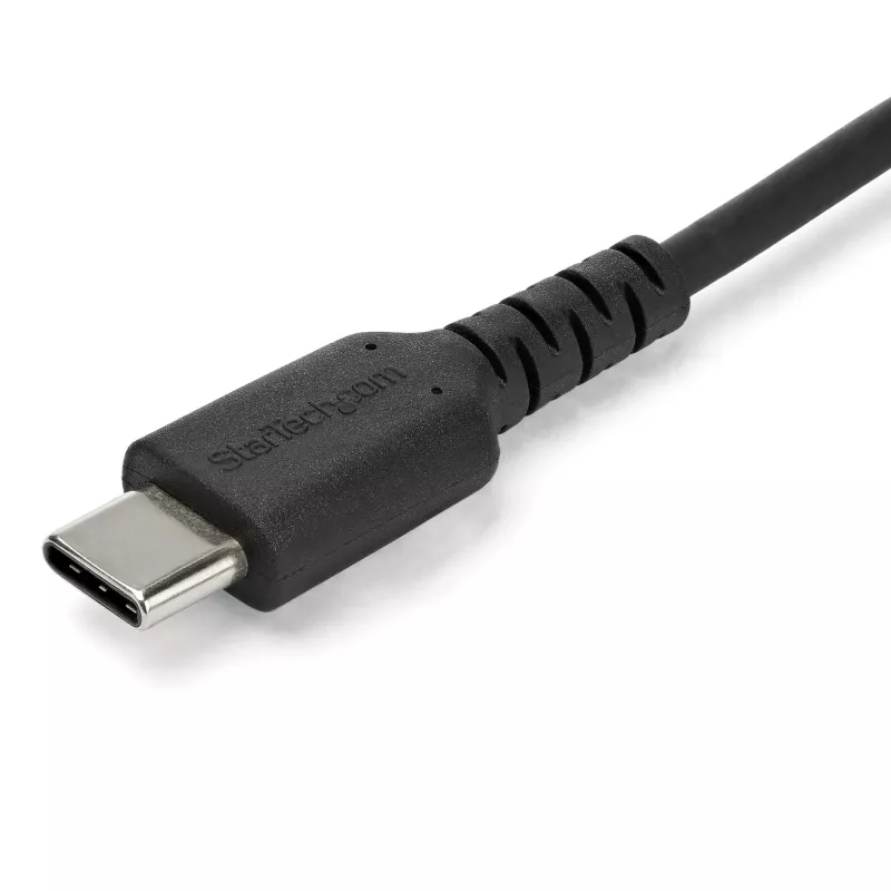 StarTech.com Cavo di ricarica USB-A a USB-C da 1m – cavo robusto per ricarica rapida e sincronizzazione USB 2.0 a USB Type-C – guaina TPE durevole fibra aramidica M/M 3A nero – Samsung S10, iPad Pro, Pixel