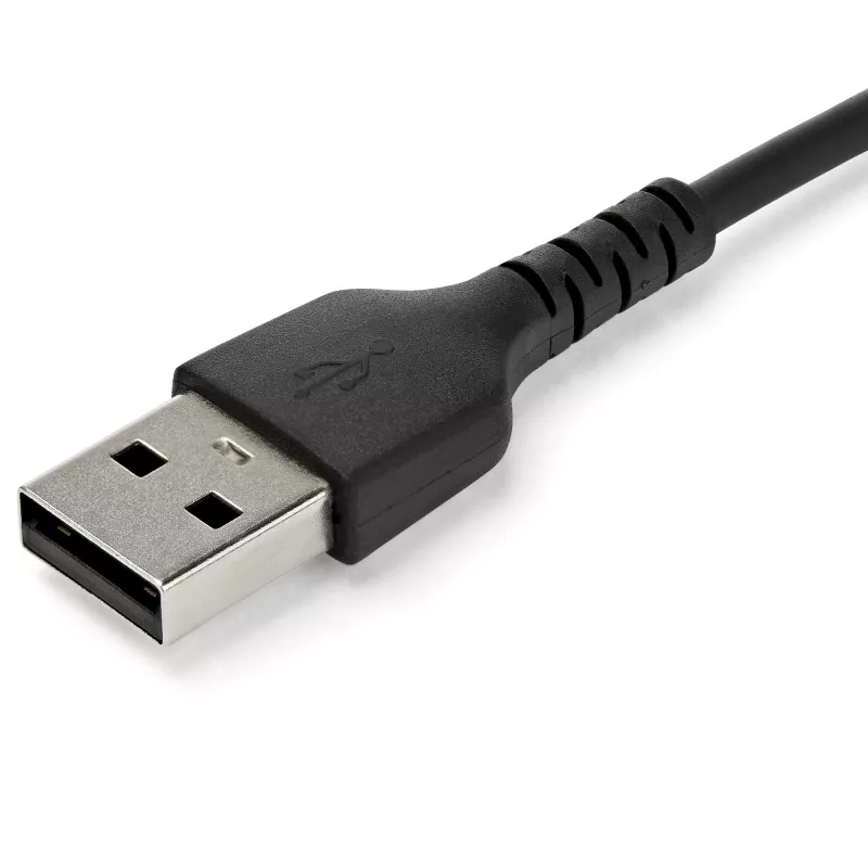 StarTech.com Cavo di ricarica USB-A a USB-C da 2m – cavo robusto per ricarica rapida e sincronizzazione USB 2.0 a USB Type-C – guaina TPE resistente fibra aramidica M/M 3A nero – Samsung S10, iPad Pro, Pixel