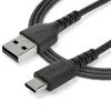 StarTech.com Cavo di ricarica USB-A a USB-C da 2m – cavo robusto per ricarica rapida e sincronizzazione USB 2.0 a USB Type-C – guaina TPE resistente fibra aramidica M/M 3A nero – Samsung S10, iPad Pro, Pixel