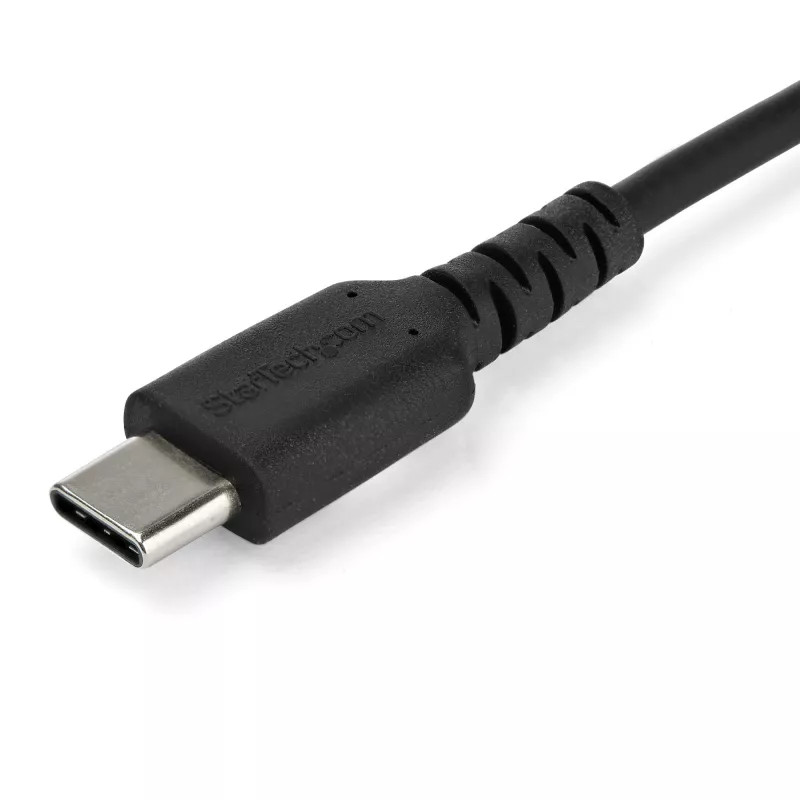 StarTech.com Cavo di ricarica USB-C da 1m – cavo robusto per ricarica rapida e sincronizzazione USB 2.0 Type-C a USB-C per laptop – guaina TPE fibra aramidica M/M 60 W nero – Samsung S10 S20 iPad Pro MS Surface
