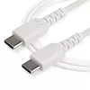 StarTech.com Cavo di ricarica USB-C da 2m – cavo robusto per ricarica rapida e sincronizzazione USB 2.0 Type-C a USB-C per laptop – guaina TPE fibra aramidica M/M 60W bianco – Samsung S10 S20 iPad Pro MS Surface