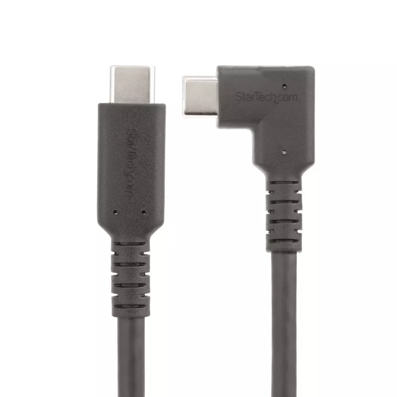 StarTech.com Cavo USB-C da 2m, angolare, USB 5Gbps, 100W (5A) Power Delivery, 4K 60Hz DP Alt Mode, cavo USB-C robusto – compatibile Thunderbolt