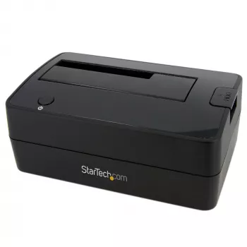 StarTech.com Docking station per disco fisso da USB 3.0 a SATA a singolo vano, dock per disco fisso USB 3.0 (5 Gbit/s), docking station esterna per HDD/SSD SATA I/II/III da 2,5/3,5 pollici, alloggiamento disco fisso a caricamento dall'alto
