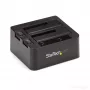 StarTech.com Docking station per disco fisso da USB 3.2 Gen 2 a SATA a doppio vano, dock per disco fisso USB 10Gbps, docking station esterna per SSD/HDD SATA I/II/III da 2,5/3,5 pollici, alloggiamento disco fisso hot-swap, caricamento dall'alto